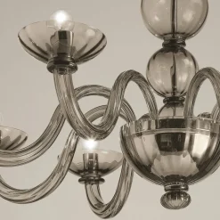 Viadurini Lighting Klassische Kronleuchter-Kronleuchter mit 8 Lichtern aus venezianischem Glas und Metall Made in Italy - Foscarino