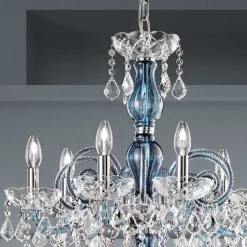 Viadurini Lighting Klassische Kronleuchter-Kronleuchter mit 18 Lichtern aus venezianischem Glas und Metall im klassischen Florentiner Stil