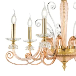 Viadurini Lighting Klassische Kronleuchter-Kronleuchter mit 6 Lichtern aus mundgeblasenem Glas und klassischem Luxuskristall - Cassea