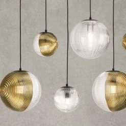 Viadurini Lighting Moderne Kronleuchter-Kronleuchter mit 6 Lichtern aus mundgeblasenem Glas in Form einer Kugel Made in Italy - Prilla