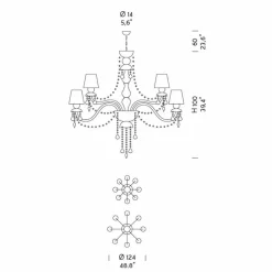 Viadurini Lighting Klassische Kronleuchter-Kronleuchter mit 16 Lichtern Handgefertigt aus Venedig Glas, Made in Italy - Milagros