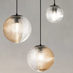 Viadurini Lighting Moderne Kronleuchter-Kronleuchter mit 3 Lichtern aus mundgeblasenem Glas in Form einer Kugel Made in Italy - Prilla