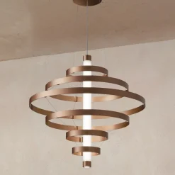 Viadurini Lighting Moderne Kronleuchter-Kronleuchter mit Glaskörper und 6 Aluminiumkreisen - Clara