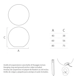 Viadurini Lighting Design Beleuchtung-Kugelförmige Außenlampe aus weißem Polyethylen Made in Italy - Nelida