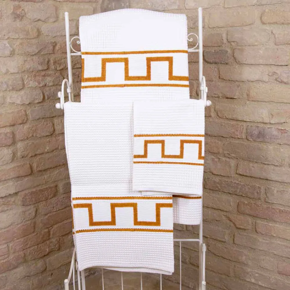 Viadurini by Marchi 1633 Handtücher-Kunsthandtuch handbedruckt in Baumwolle Unique Piece Italian - Viadurini von Marchi