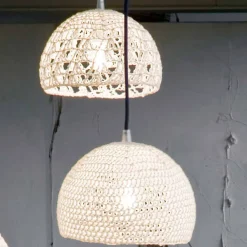 In-es.artdesign Klassische Pendelleuchten-Lampe aus Baumwolle und Viskose aufgehängt Moderne Textur