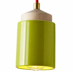 Viadurini Lighting Moderne Pendelleuchten-Lampe aus Buchenholz und Hängeleuchte aus Keramik, hergestellt in Italien, Asien