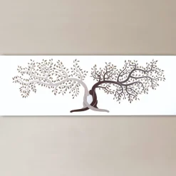 Viadurini Decor Blumen Bilder-Lasergraviertes Bild mit 2 ineinander verschlungenen Bäumen, hergestellt in Italien – Deide