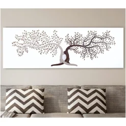 Viadurini Decor Blumen Bilder-Lasergraviertes Bild mit 2 ineinander verschlungenen Bäumen, hergestellt in Italien – Deide