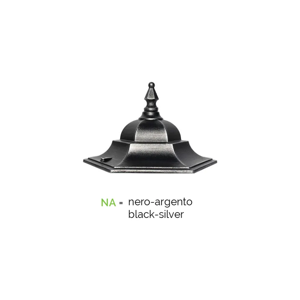 Viadurini Lighting Gartenlampion-Laternenpfahl 2 Lichter aus Aluminium und Glas Made in Italy Vintage - Janira