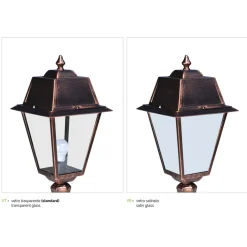 Viadurini Lighting Gartenlampion-Laternenpfahl mit 3 Lichtern im Vintage-Stil aus Aluminium und Glas, hergestellt in Italien – Doroty