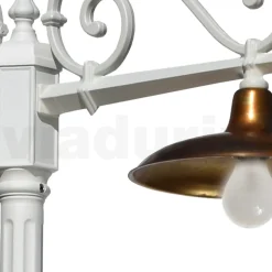 Viadurini Lighting Gartenlampion-Laternenpfahl mit 2 Lichtern im Vintage-Stil aus Aluminium und Messing, hergestellt in Italien – Adela