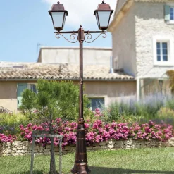 Viadurini Lighting Gartenlampion-Laternenpfahl mit 2 Lichtern im Vintage-Stil aus Aluminium, hergestellt in Italien – Doroty