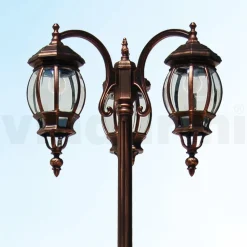 Viadurini Lighting Gartenlampion-Laternenpfahl mit 3 Lichtern im Vintage-Stil aus Aluminium, hergestellt in Italien – Leona