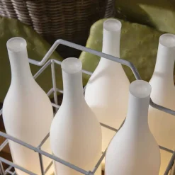 Viadurini Lighting Design Tischlampen-Led Tischlampe in weißem Milchglas Modernes Design - Flasche