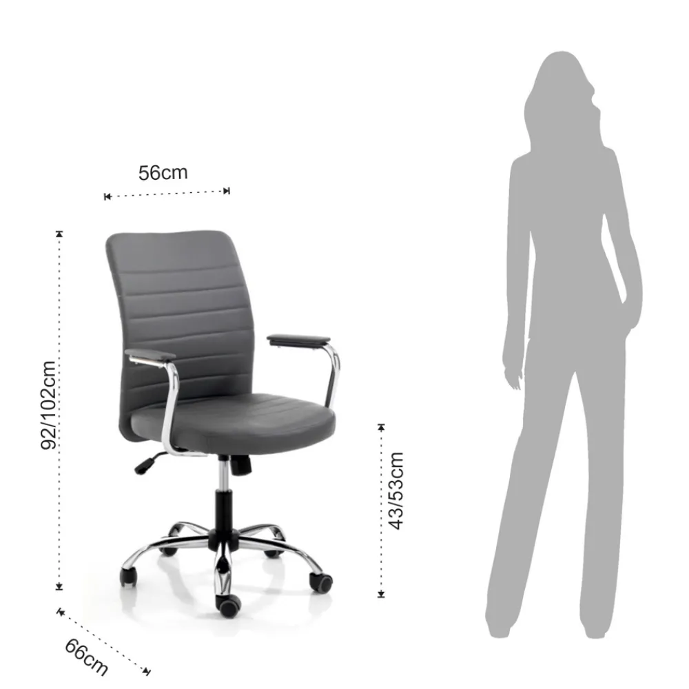 Viadurini Living Bürosessel-Leder-Bürosessel und verstellbarer Gaslift – Radon