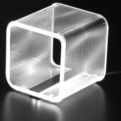 Viadurini Lighting Moderne Tischlampen-LED-Lampe in transparentem Acryl-Kristall-Laser-Dekor - Robiola