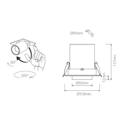 Viadurini Lighting Moderne Deckenleuchten-LED-Projektor Indoor Deckeneinbauleuchte aus Aluminium - Etruskisch