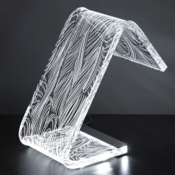 Viadurini Lighting Moderne Tischlampen-LED-Stehlampe, Acrylkristall-Laserdekoration – Possett