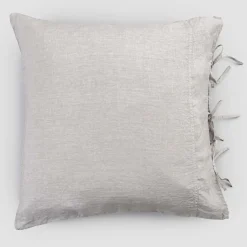 Viadurini Textile Kissenbezüge-Leichter Kissenbezug aus Kreide oder Retro-Leinen mit quadratischen Schnürsenkeln - Prisco