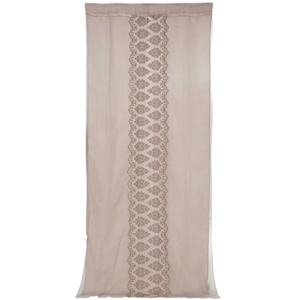 Viadurini Textile Leinenvorhänge-Leichter Leinenvorhang mit Organza und gotischer Stickerei im Luxury Center - Marinella