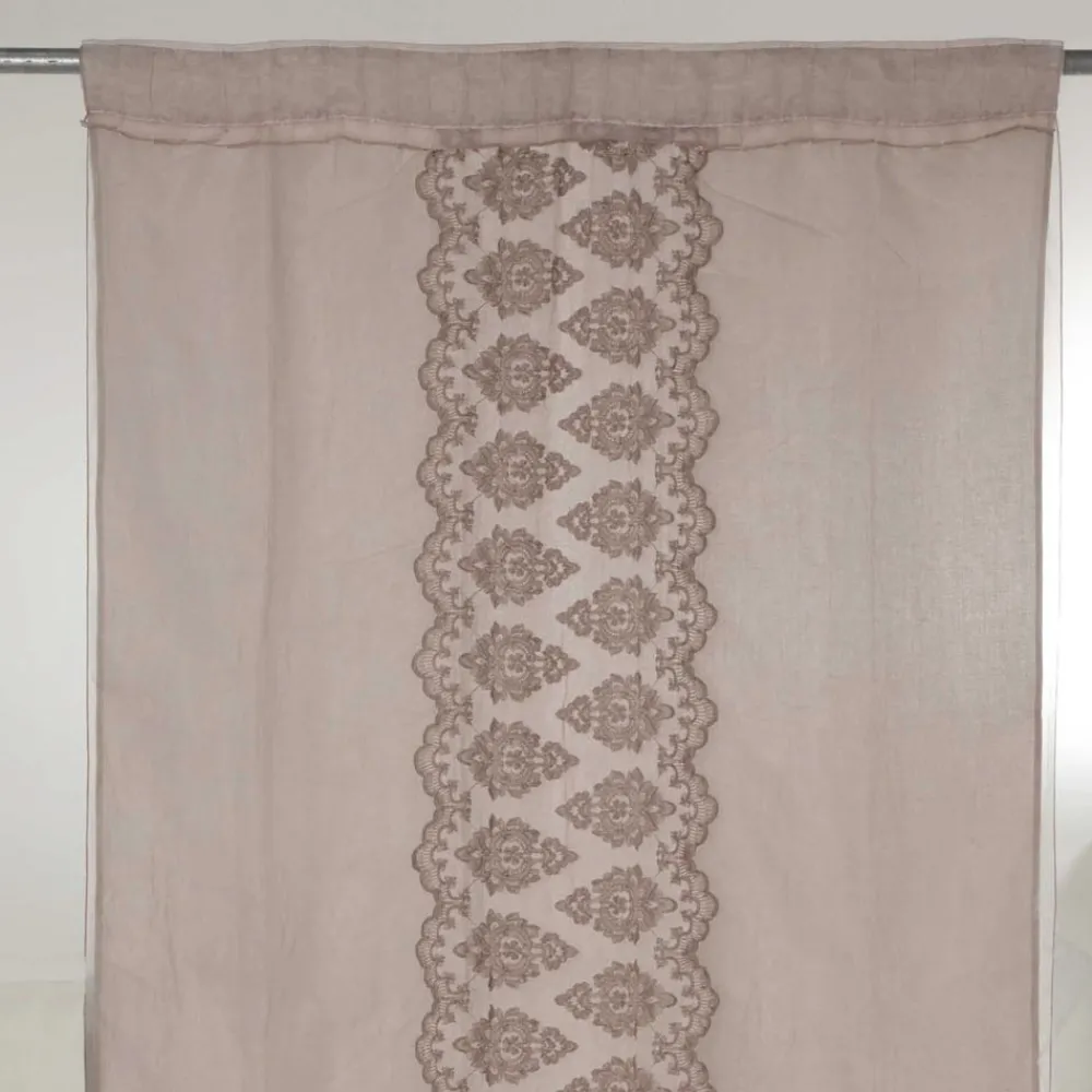 Viadurini Textile Leinenvorhänge-Leichter Leinenvorhang mit Organza und gotischer Stickerei im Luxury Center - Marinella