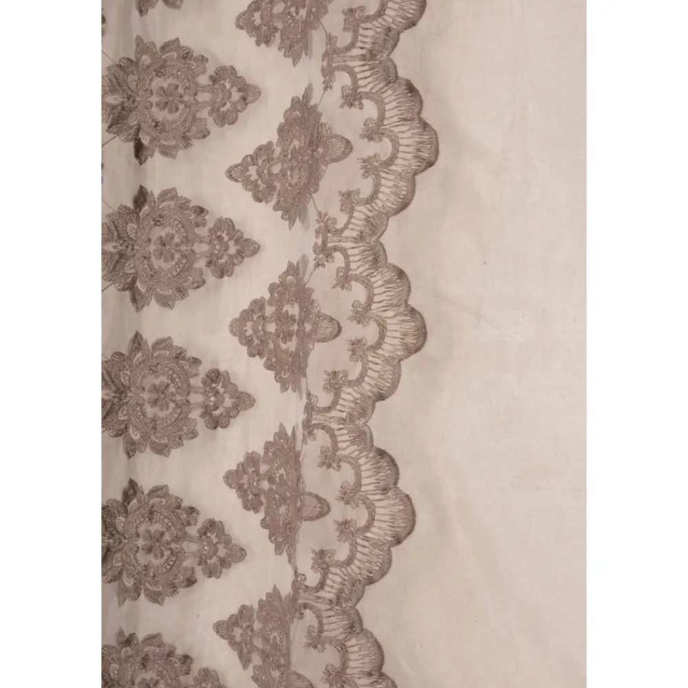 Viadurini Textile Leinenvorhänge-Leichter Leinenvorhang mit Organza und gotischer Stickerei im Luxury Center - Marinella