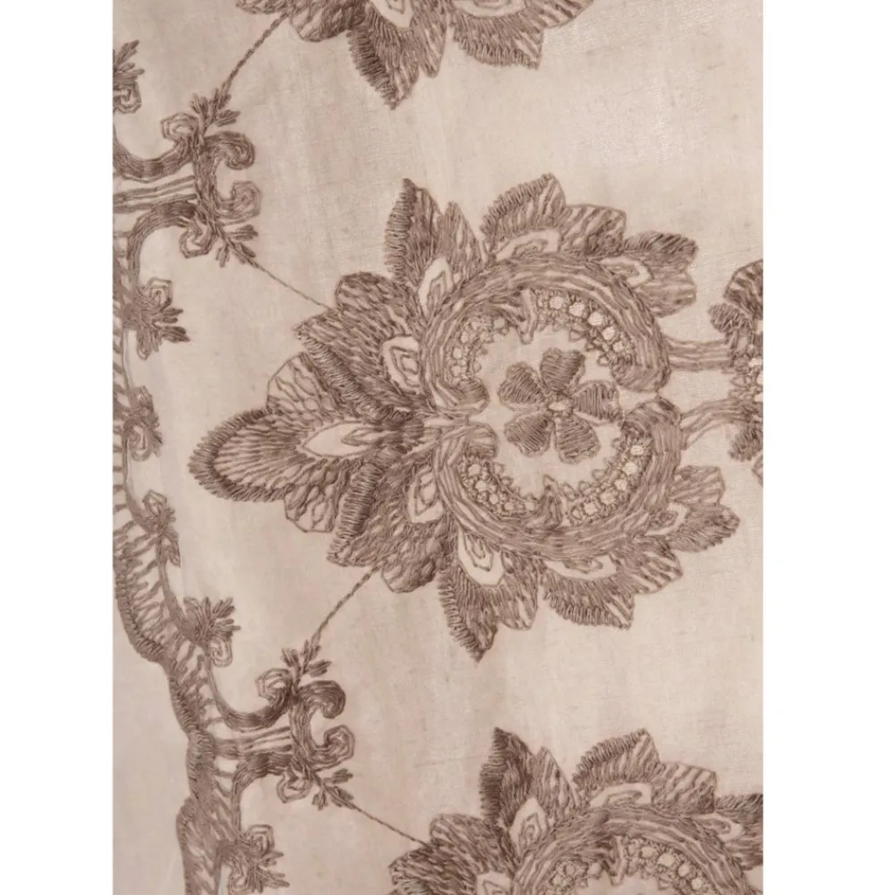 Viadurini Textile Leinenvorhänge-Leichter Leinenvorhang mit Organza und gotischer Stickerei im Luxury Center - Marinella