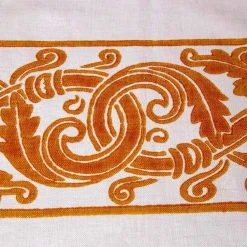 Viadurini by Marchi 1633 Tischdecken-Leinen Frühstücksservierset mit handgefertigtem Druck Unikat