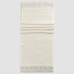 Viadurini Textile Runner-Leinen Tischläufer mit Spitze, Luxus Design in 2 Farben - Farnese