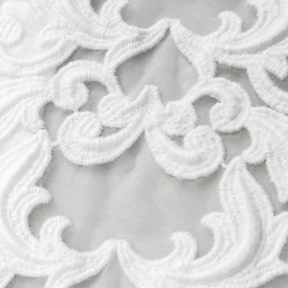 Viadurini Textile Runner-Leinen Tischläufer mit weißer Spitze, italienische Luxusqualität - Farnese