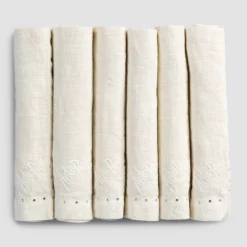 Viadurini Textile Servietten-Leinenservietten mit schwarzen oder Butterkristallen, 6 Stück italienischer Luxus - kostbar