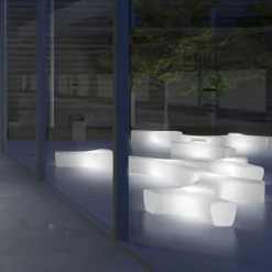 Viadurini in the Garden Lichtmöbel-Leuchtende Gartenbank aus Polyethylen mit LED Made in Italy - Galatea