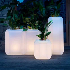 Myyour Lichtmöbel-Leuchtende Vase aus Kunststoff für Außen oder Innen, 3 Größen, 2 Stück - Gem von