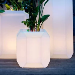 Myyour Lichtmöbel-Leuchtende Vase aus Kunststoff für Außen oder Innen, 3 Größen, 2 Stück - Gem von