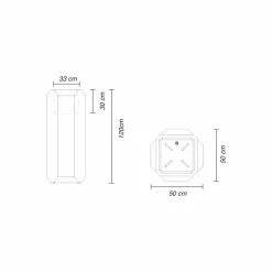 Myyour Lichtmöbel-Leuchtende Vase aus Kunststoff für Außen oder Innen, 3 Größen, 2 Stück - Gem von