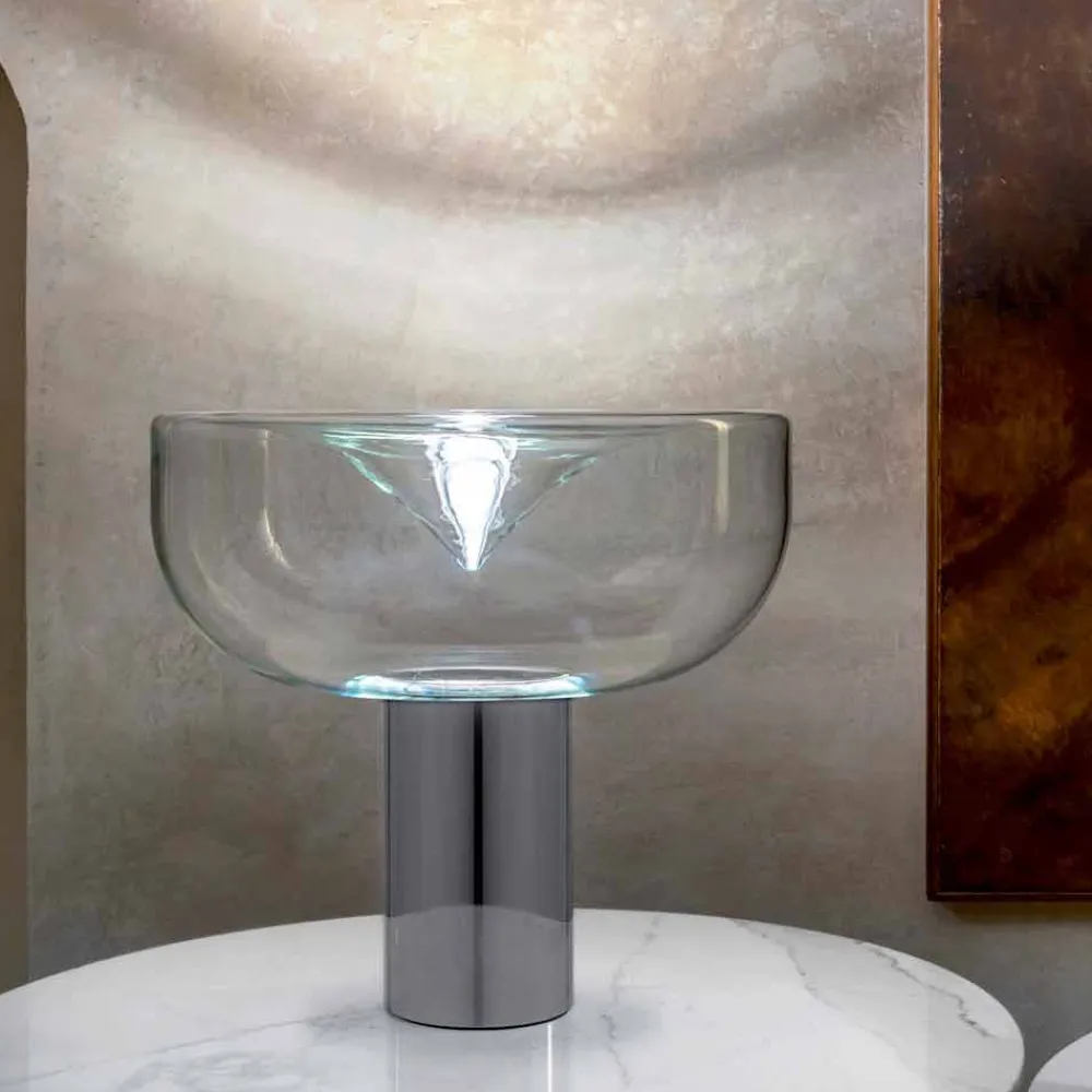 Leucos Design Tischlampen-Aella Tischlampe RGB Led in modernem Design aus Kristallglas