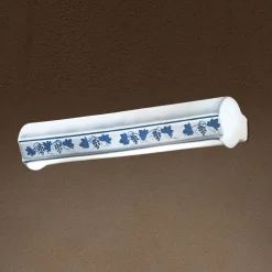 Ferroluce Vintage Wandleuchten-2-Licht-Röhren-Wandlampe aus handbemalter dekorierter Keramik - Triest