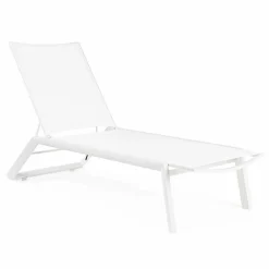 Viadurini in the Garden Sonnenliegen-Liegende Chaiselongue im Freien mit Rädern, Aluminium und Textilien - Juwel