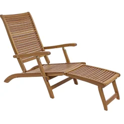 Viadurini in the Garden Sonnenliegen-Liegende Chaiselongue im Freien aus Naturholz - Roxen
