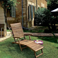 Viadurini in the Garden Sonnenliegen-Liegende Chaiselongue im Freien aus Naturholz - Roxen
