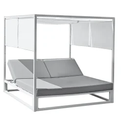 Viadurini in the Garden Gartensofas-Liegende Outdoor-Tagesliege mit weißer Aluminiumstruktur - Jurica