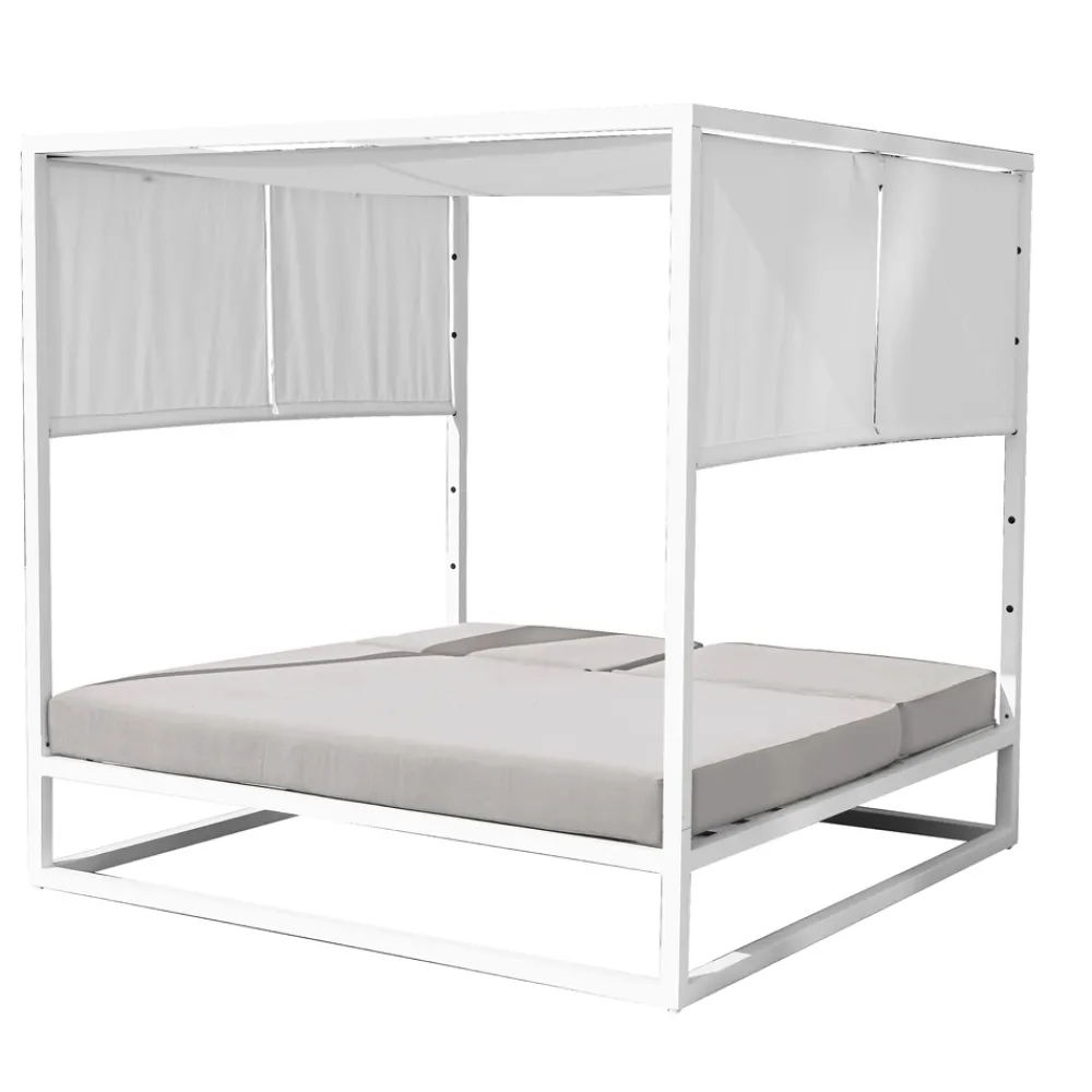 Viadurini in the Garden Gartensofas-Liegende Outdoor-Tagesliege mit weißer Aluminiumstruktur - Jurica