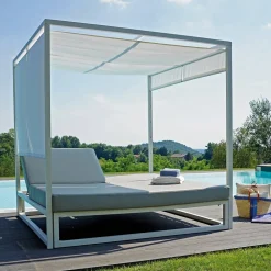 Viadurini in the Garden Gartensofas-Liegende Outdoor-Tagesliege mit weißer Aluminiumstruktur - Jurica