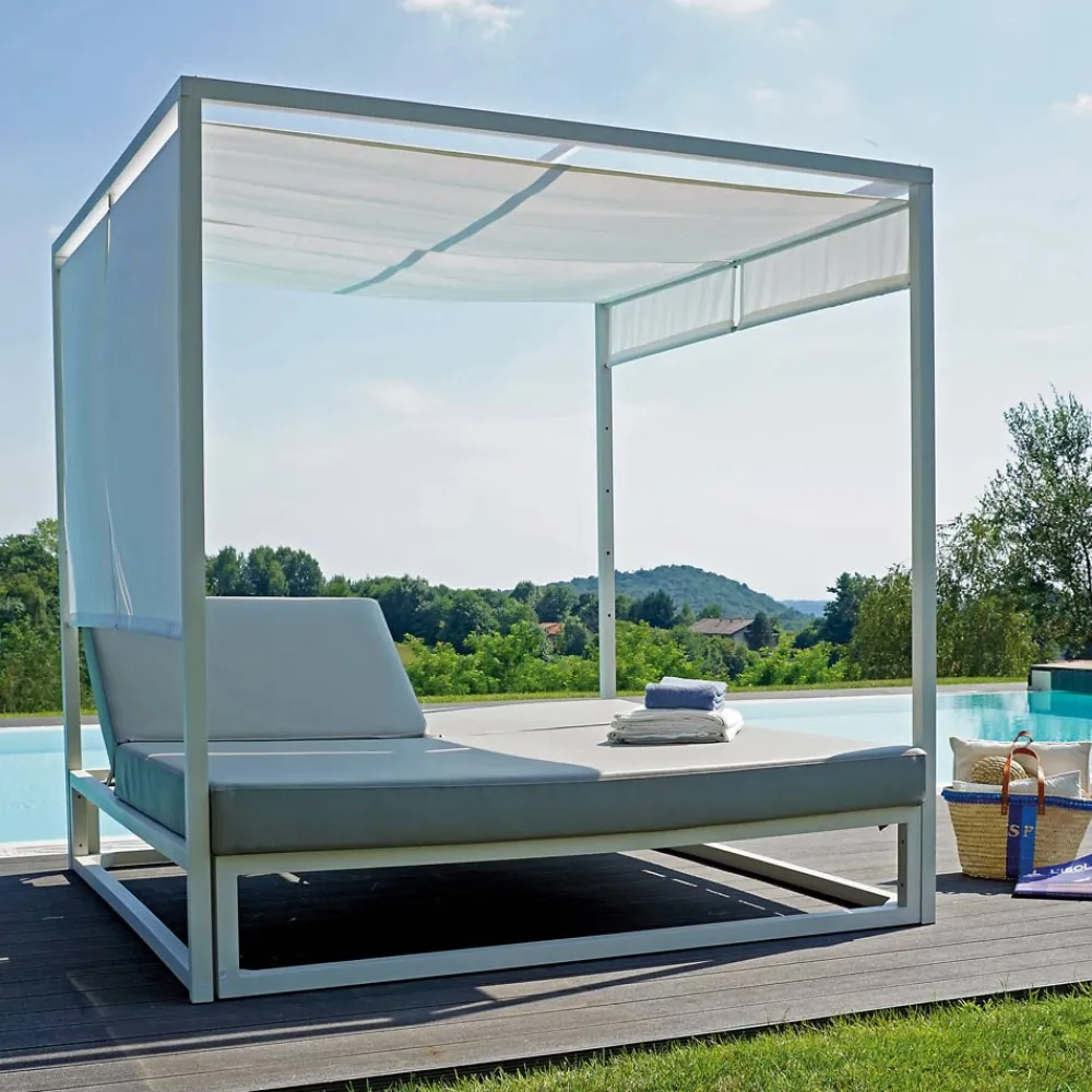 Viadurini in the Garden Gartensofas-Liegende Outdoor-Tagesliege mit weißer Aluminiumstruktur - Jurica