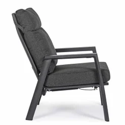 Viadurini in the Garden Metallsessel-Liegender Outdoor-Sessel aus Stoff und Aluminium, 2 Stück - Nathy