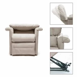 Viadurini Living Aufstehsessel Und Massagesessel-Lift Relax Liegesessel mit 2 Motoren mit Rädern, Made in Italy - Isabelle