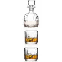 Viadurini Kitchen Italienisches Kristallgeschirr-Likör-Set aus ökologischem Kristall, stapelbar 3 Stück - Spicco