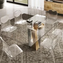Viadurini Living Esstische Nach Mass|Esstische-Living Crystal Table mit Holz- und Metallbasis Made in Italy - Dementor