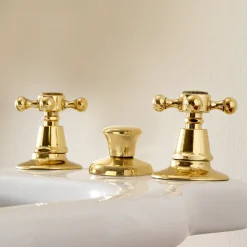 Viadurini Bathroom Bidetarmaturen-3-Loch-Bidetarmaturen aus Messing Made in Italy, Vintage-Stil - Ursula